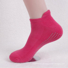 Peúgas dos esportes do tornozelo de Terry do algodão da ioga meia com sola antiderrapante (WA704)
